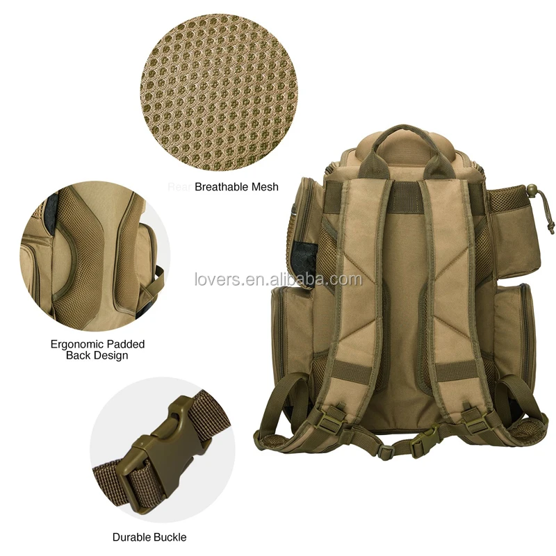 Fishing Tackle Backpack Fishing Bag with Rain Cover