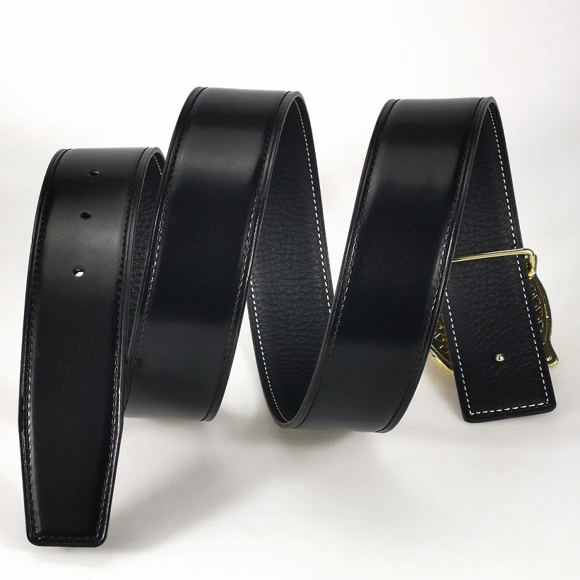 Good Quality V letter Black genuine leather designer belts men Fashion  Cowskin Waist Strap Casual smooth button ceinture homme - AliExpress