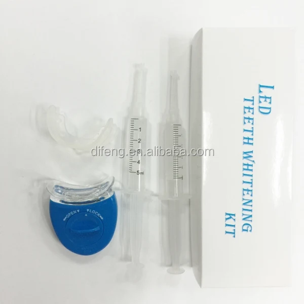 private logo LED light teeth whitening set with 2pcs 4.5ml 22%CP teeth whitening gel