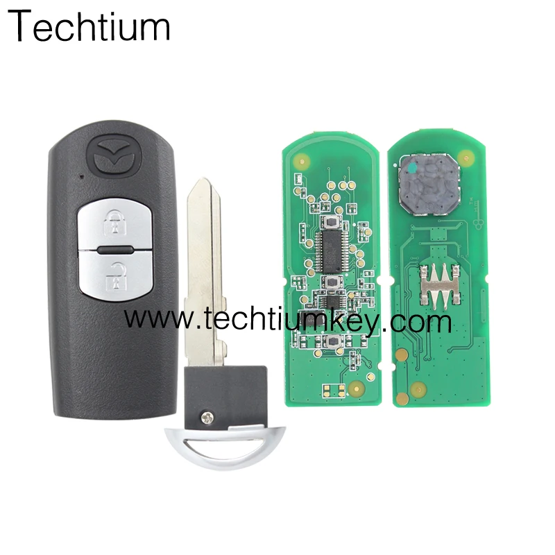 Techtium 2 Buttons Car Remote Car Key Smart Shell Id49 Chip 433mhz For