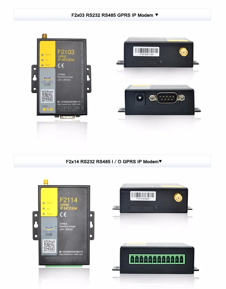 Rs485 Rs232 Serial I/o Gsm Wireless Gprs Industrial Modem With At ...