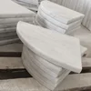 Shower corner shelf marble polished honed 9" diameter Carrara white stone tiles