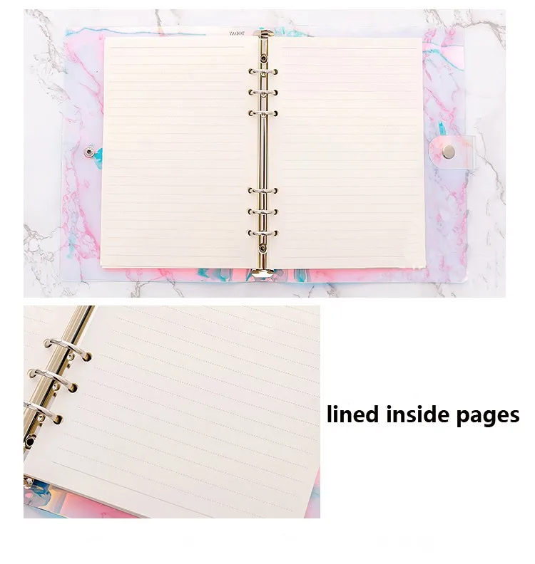 Refillable Custom Colored Waterproof Laser Cover 6 Holes Ring Binder A5