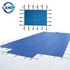 large size blue color plastic stadium canopy swimming pool cover,knitting fabric swimming pool covers anchor hooks