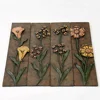 EN71 ASTM standard antique polyresin flower wall plaque set of 4