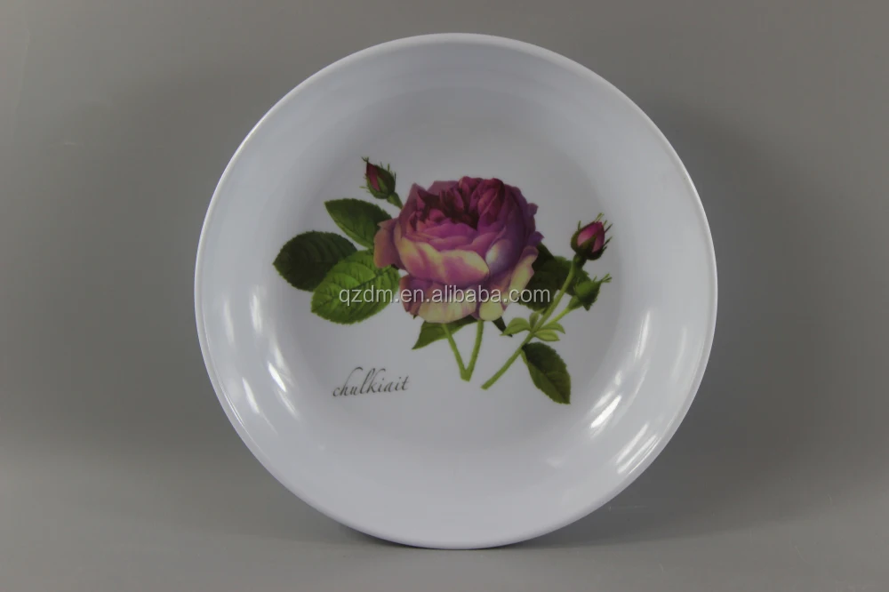Romantic Rose Printing Melamine Soup Plates,Melamine Deep Plates