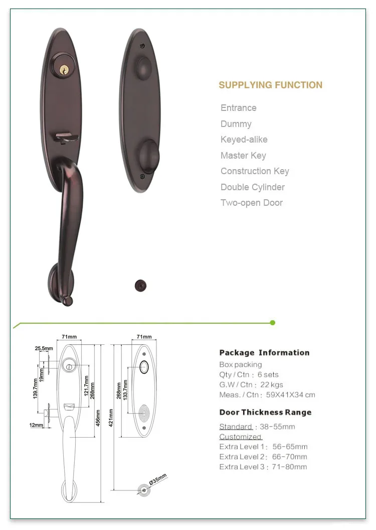 Usa Style Black Luxury Steel Gate Grip Handle Mortise Door Lock Buy