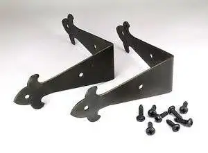 2 DECOR CORNER BRACES Small Wrought Iron Case Cabinet Chest Table Angle Plates
