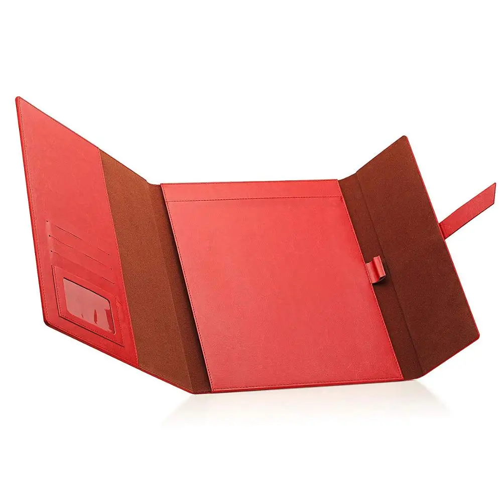 Red Hardcover Pu Leather Notebook Executive Diary With Leather Band