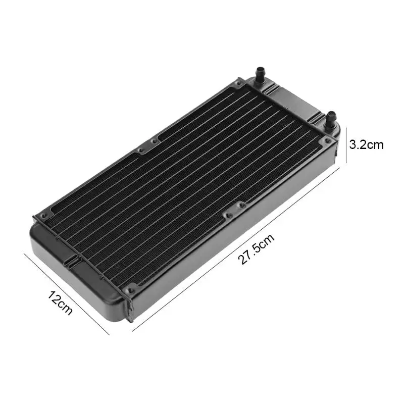 240mm 12-Tube Aluminum Computer Water Cooling Radiator Heat Exchanger for ID 8-10mm tubes for Laptop Desktop computer PC