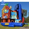 Cartoon air bouncer inflatable trampoline bouncer combo kids jumping castle