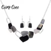 Cring Coco 2019 Fashionable Rose Gold Color Alloy Shell Necklace Set Long Drop Earrings Bridal Jewelry Sets for Women Wholesale