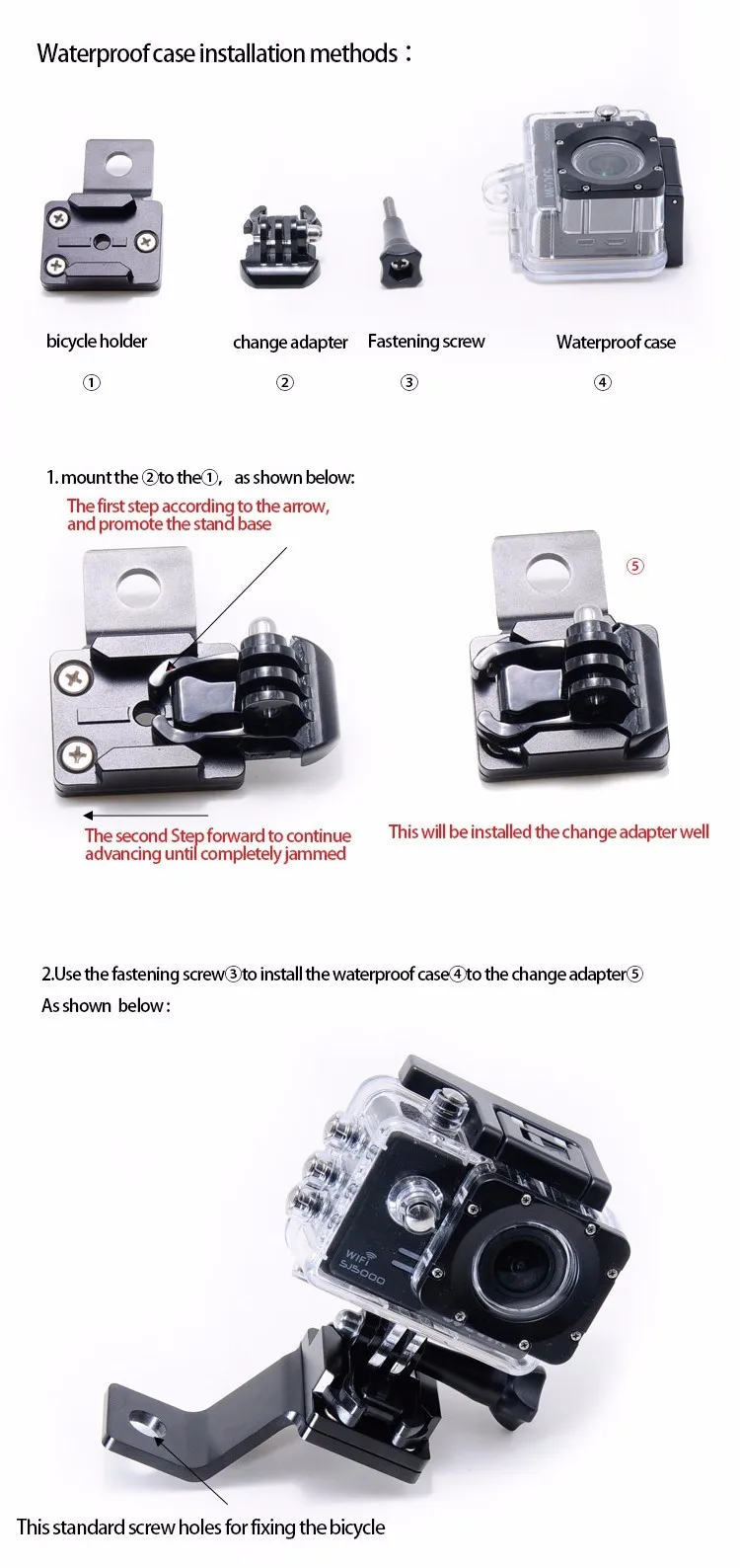 New Products 2016 CNC Aluminium Alloy Mount Motorcycle Handlebar Gopros Action Camera Bike Mount Holder For Electric Bike