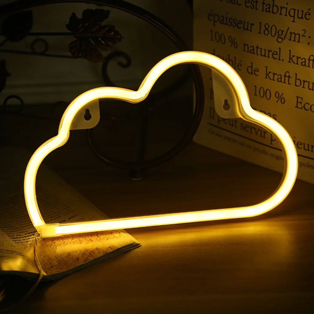 wall neon lights 2020 battery or usb factory wholesale customized led neon cloud light table night lamp room deco night lighting