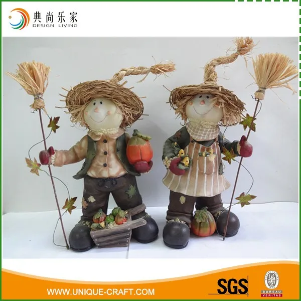 resin material scarecrow for harvest decoration