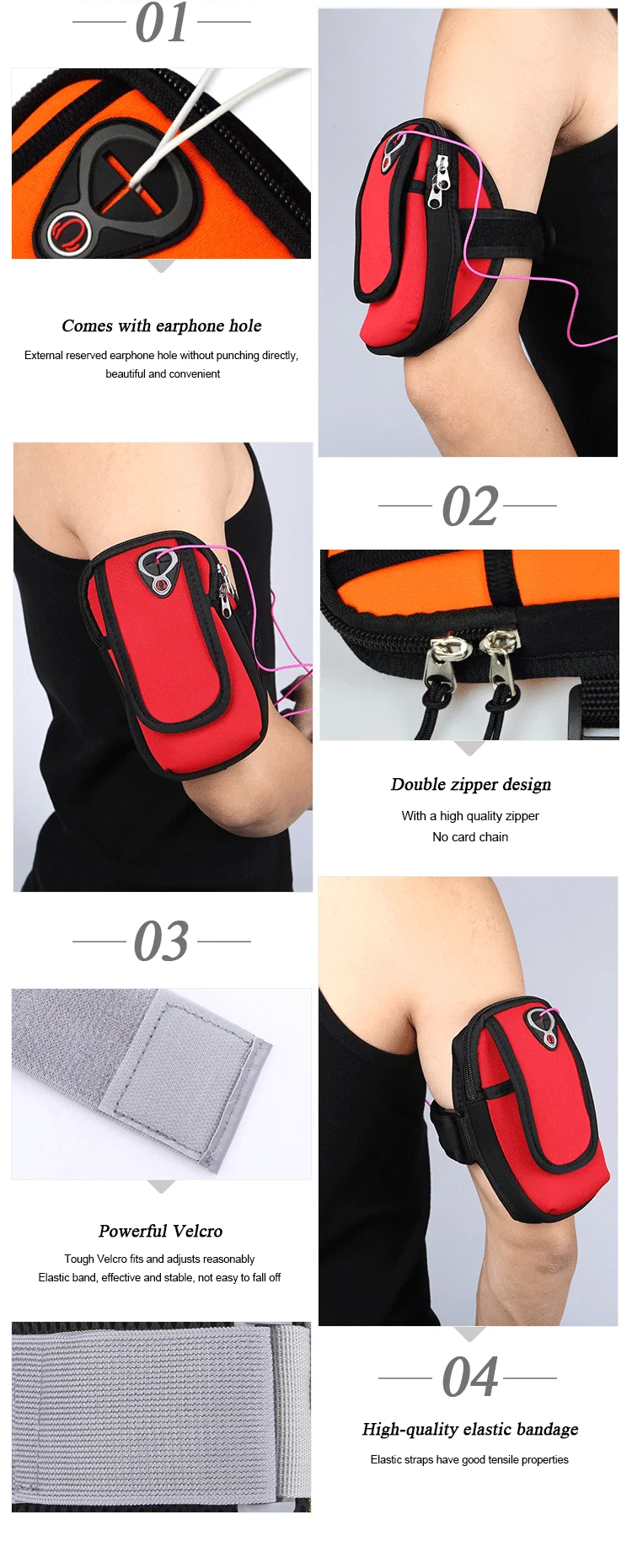 Customized Logo Neoprene Mobile Phone Bag Running Armband Fitness Armbag Case