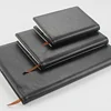 New custom design notepad black leather DIY blank noteBook