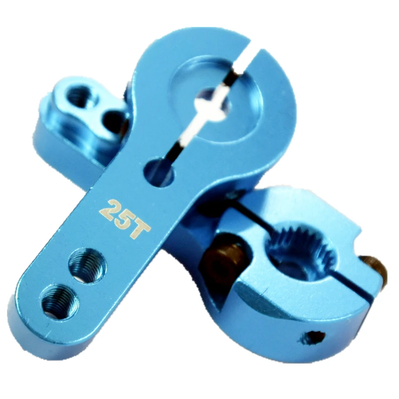 Bras De Servo Direction RC 25T En Aluminium – 3 Pièces, Anodisé Bleu, Usinage CNC, Pour Voiture 1/10, Remplacement Durable