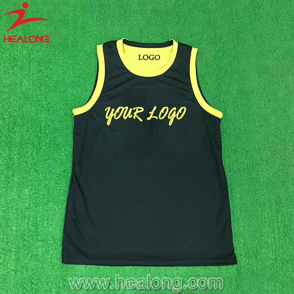 Kustom Reversibel Kuning Hitam Basketball Jersey Buy Warna Merah