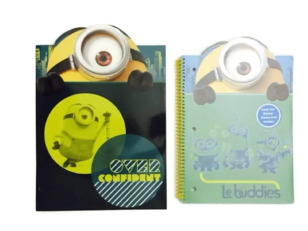 Despicable Me Minions School Bundle Notebook Spiral Bifold Pocket 2 Pack