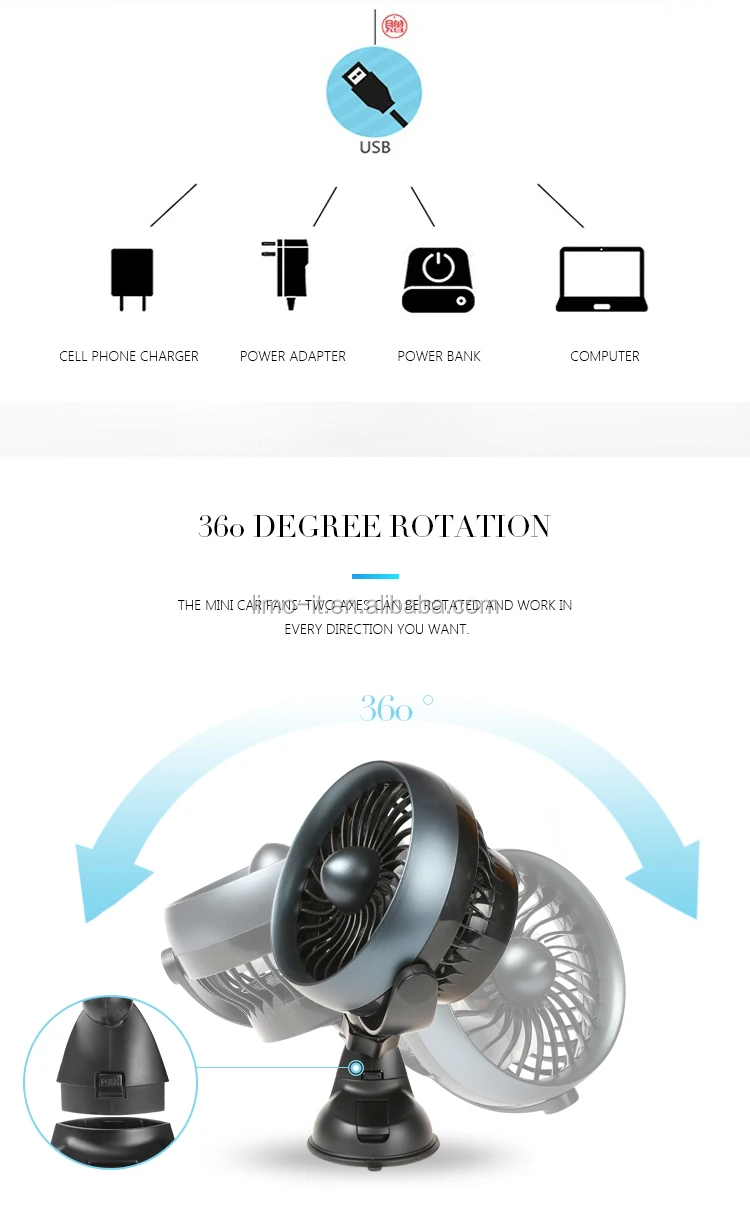 Kitchen Battery Operated Small Fan Customized Rechargeable Portable