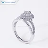Tianyu luxury designer cross ring 925 sterling silver gold plated forever love cushion moissanite wedding ring