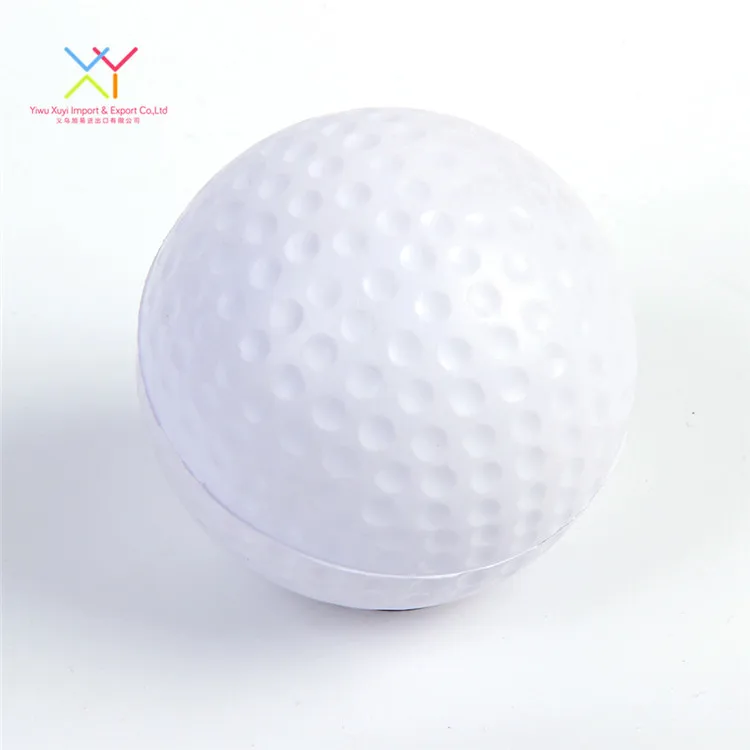 high quality hot sale promotional stress reliever golf ball shape anti stress ball, pu foam stress ball