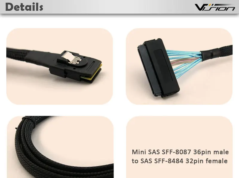 Dell MiniSAS 36Pin SFF-8087 to MiniSAS SFF-8087 Cable CNVF0 32" US-SameDayShip 