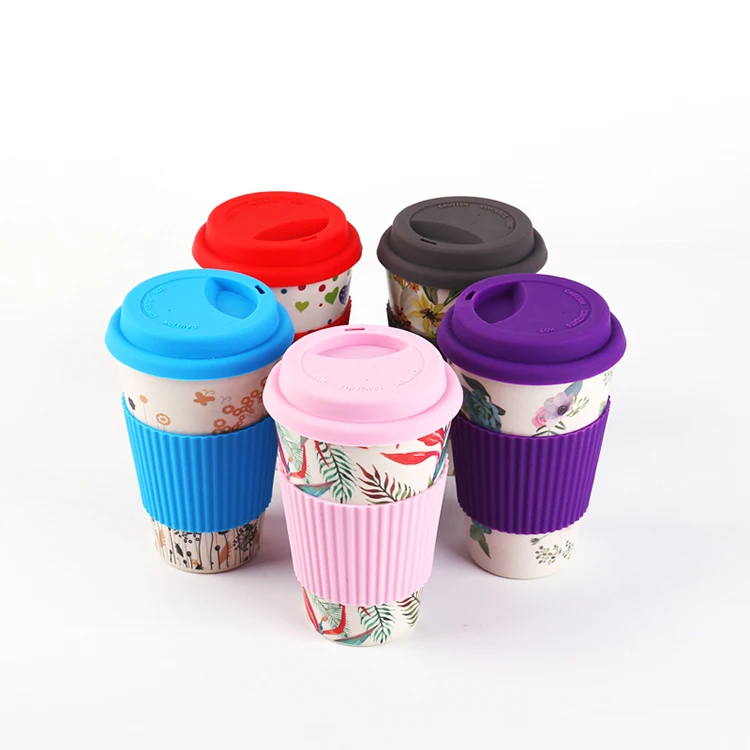 2019 Amazon Top Seller Novelty Baby Safety Reusable Eco Friendly Bamboo Material Coffee Cup Bottle With Black Lid Sleeve