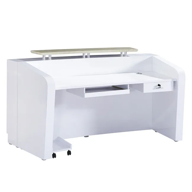 Office Hotel Restaurant Furniture Wooden Counter Modern Curved Reception Desk