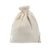 Small cotton canvas drawstring bag sack dust draw string cloth fabric bag with logo for tea rice gift grocery