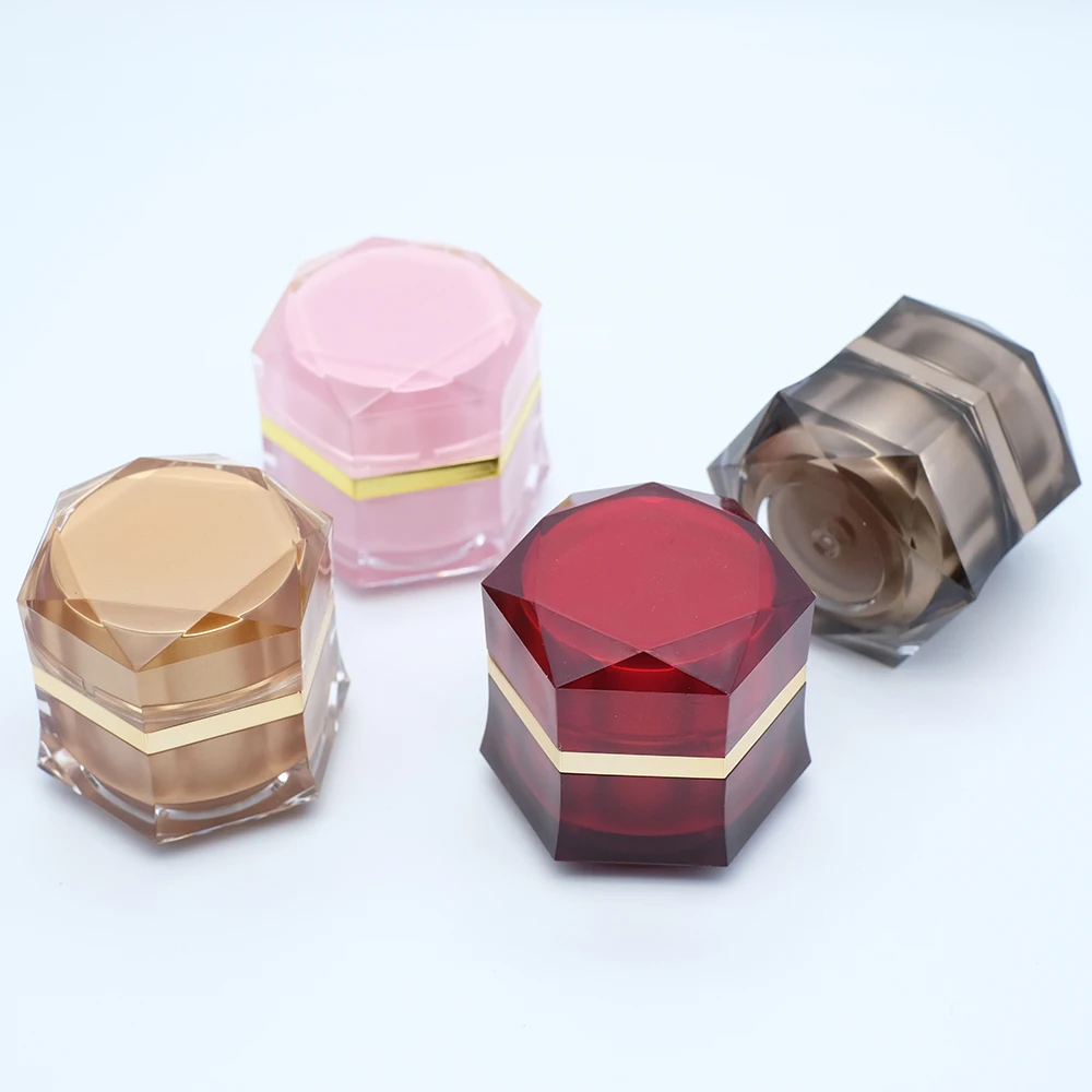 hexagonal cream jar