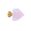 Beautiful Kitchen Cabinet Shining Pull Knobs Subuliform Natural Stone with Brass Base Drawer Accessories Handles /Knobs