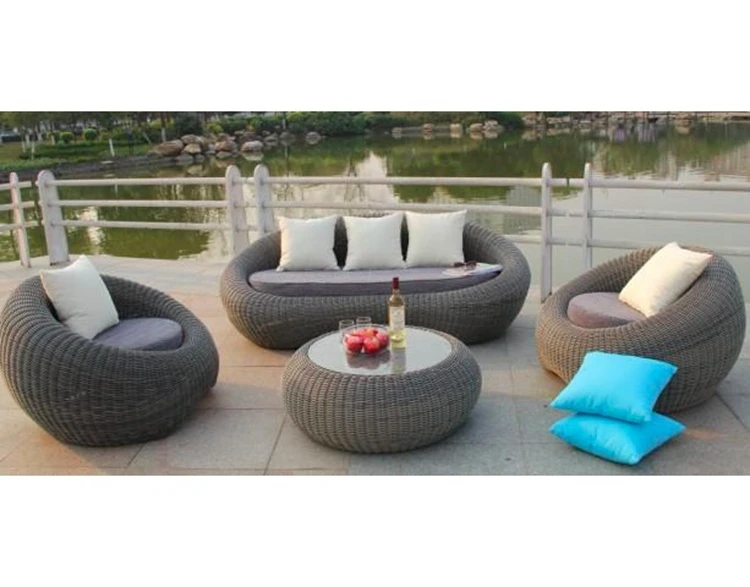 Camping Round Garden Furniture Outdoor Rattan Sofa Rattan ...