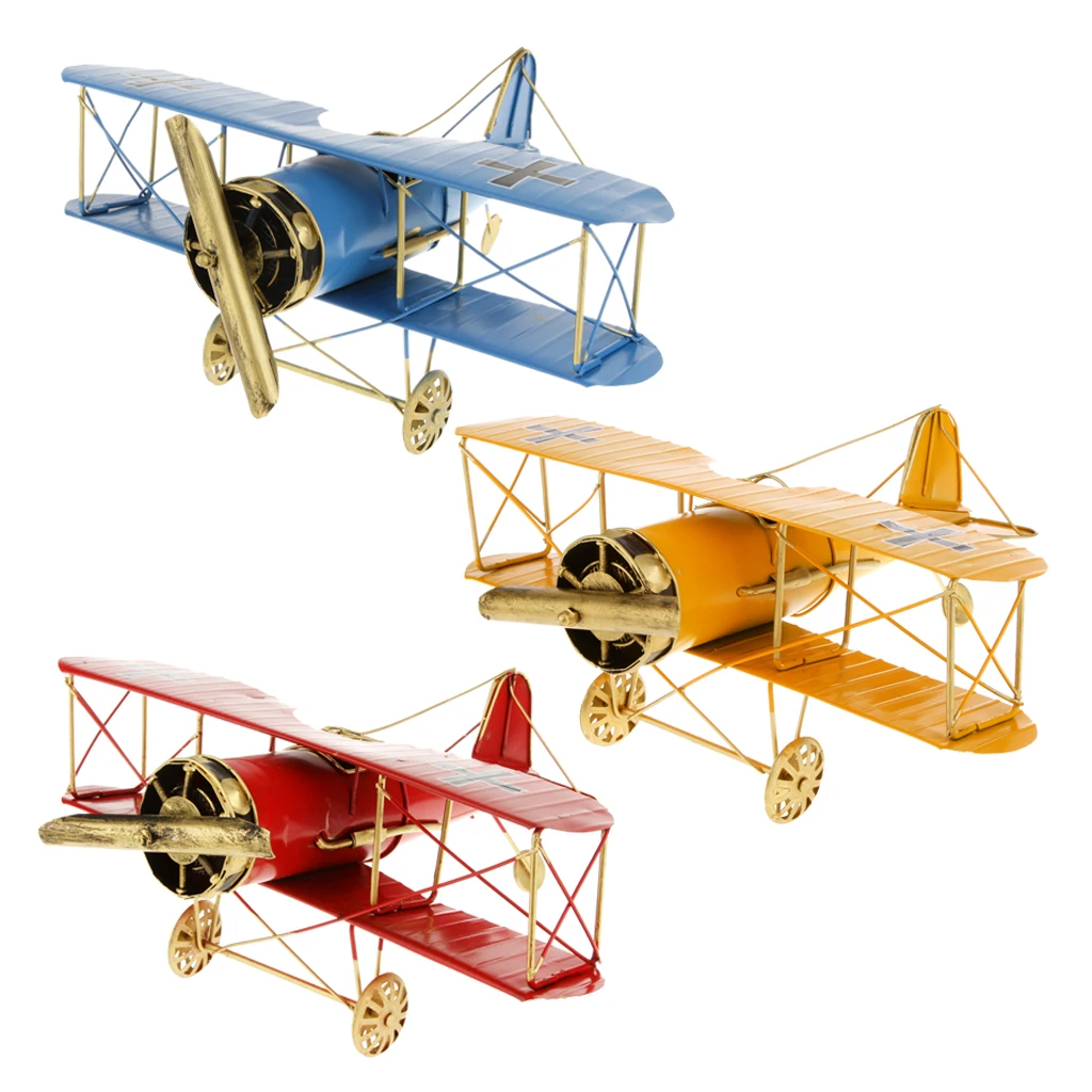 Vintage Tin Metal Airplane Helicopter Model Biplane Military Vintage Tin Metal Airplane Helicopter