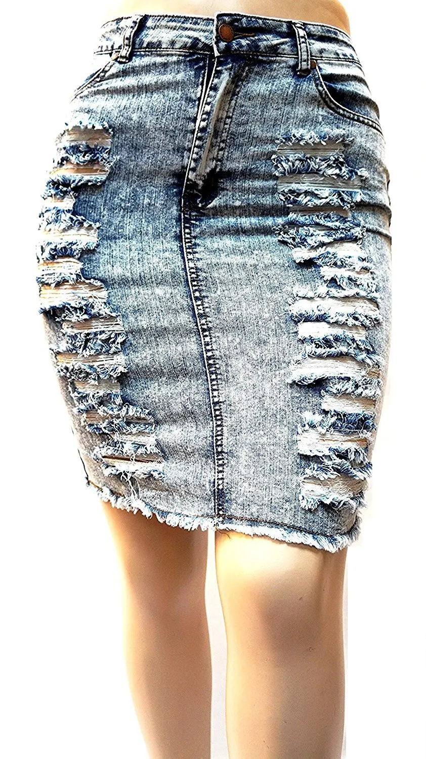 plus size acid wash skirt