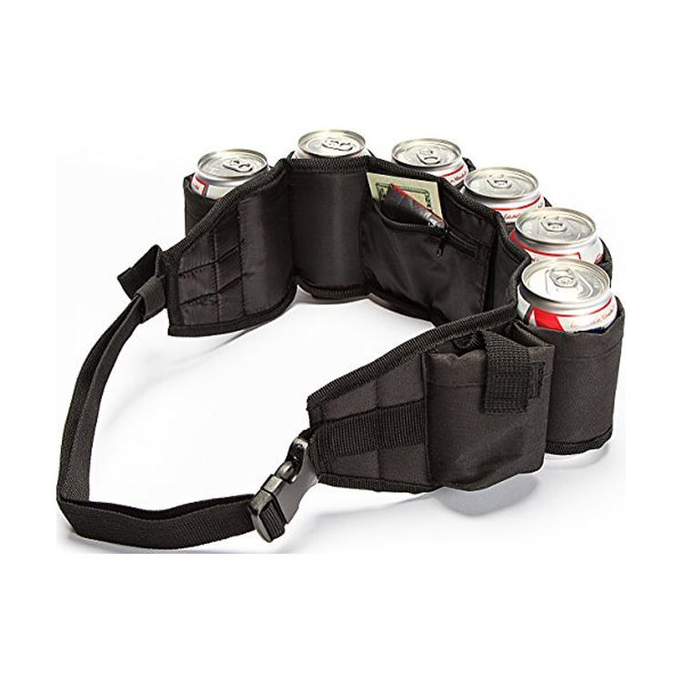 Beer & Soda Can Holster Belt,Holds 6 Beverages,Waist Beer Holder Belt
