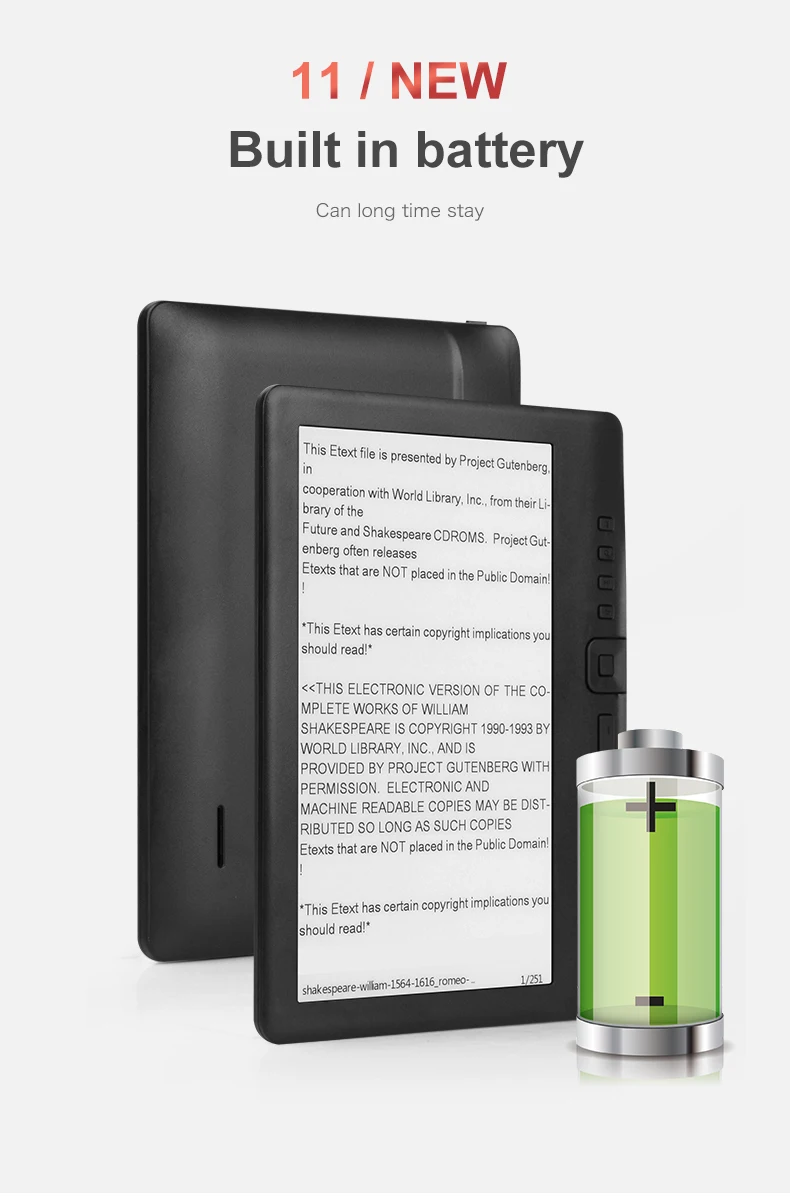 Ebook Reader 7inch 7'' With 4gb Build In 800*480 Tft Color Screen