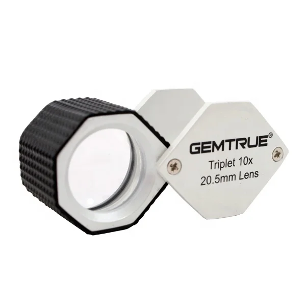 Professional 20.5mm Triplet 10x Diamond Magnifiers With Rubber Grip