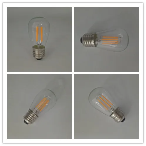 220v Led filament dimmable bulb light 2w 4w 6w glass lamp ST45 led globe E27 base filament bulb