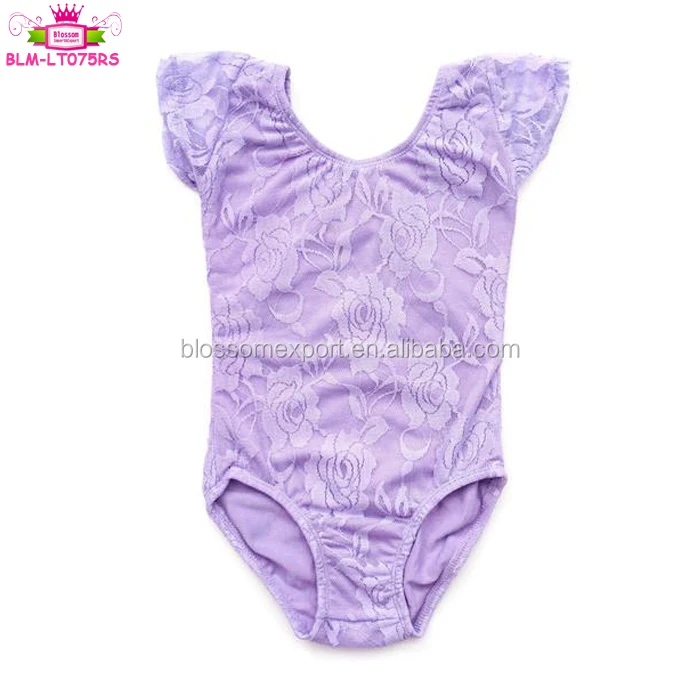 Infant Toddler Long Sleeve Solid White Lace Overlay Leotard For Baby