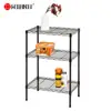 3 layer adjustable black metal wire shelf rack,living room small wire shelf