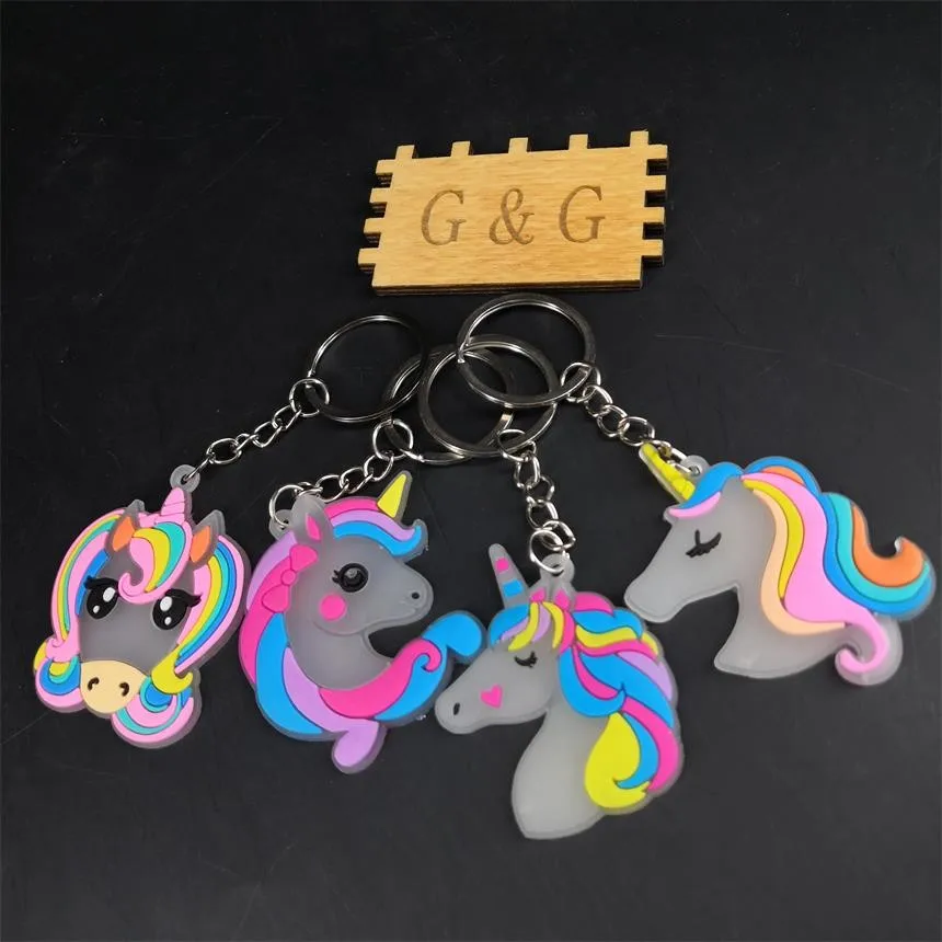 Luminous Pvc Unicorn Key Ring Keychain Unicorn - Buy Pvc Keychain ...