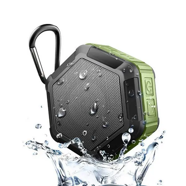 bts-08 IP65 Waterproof Hexagon Bluetooth Speaker Mini Portable Wireless with Hook - ANKUX.COM