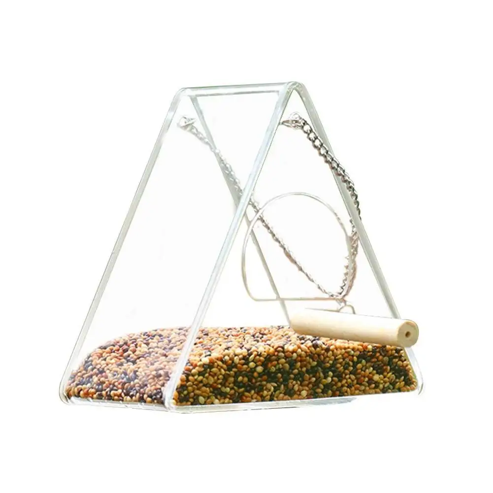 oftenrain Outdoor Bird Feeder with Stand Window Parrot Feeder Large Transparent Bird Feeder Weatherproof Bird Feeder Large Outside Hanging Birdhouse Feeder Acrylic Bird Feeder