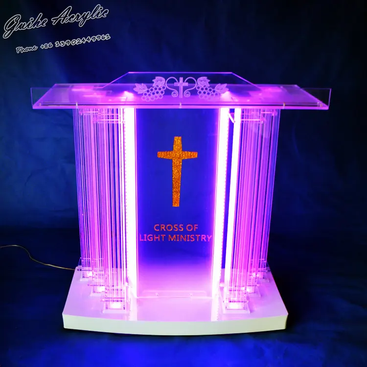 Guiheyun Grand Acrylic Church Podium Plexiglass Pulpit Priest Lectern ...