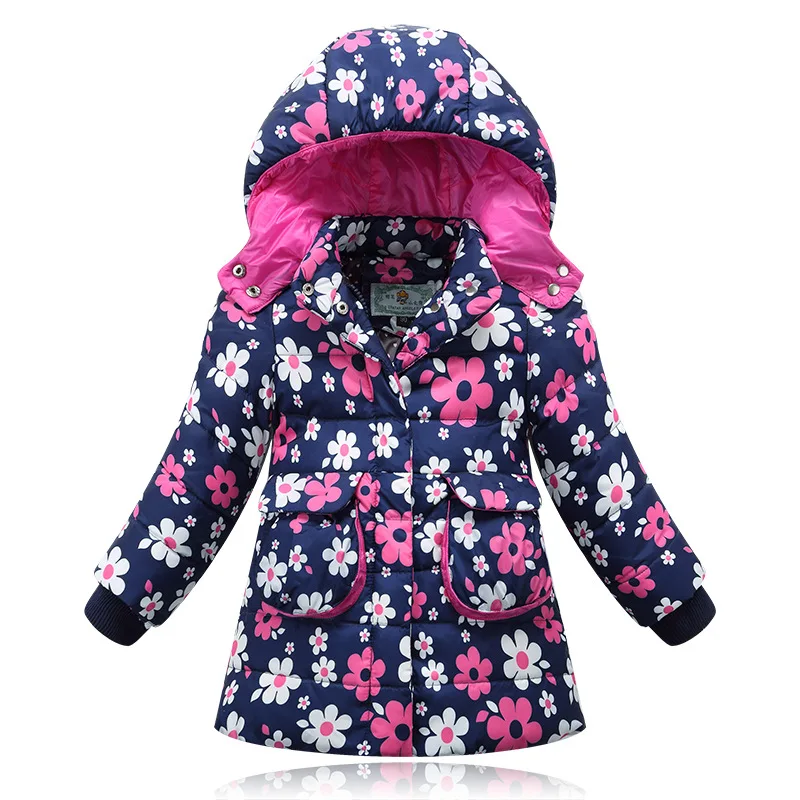 2016 New winter children down jacket girls long sections detachable hooded jacket girl cartoon princess spell