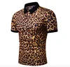 2019 Summer Mens Polo Shirt Brands Night Club Leopard Printed Turn Down Collar Short Sleeve Male Polo