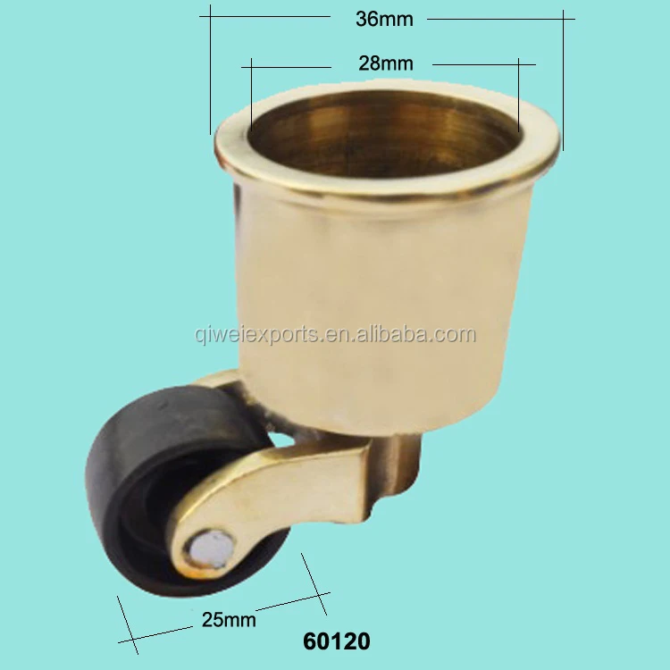 Wholesale Antique Square Caster Cup With Brass Wheels 60146 Buy