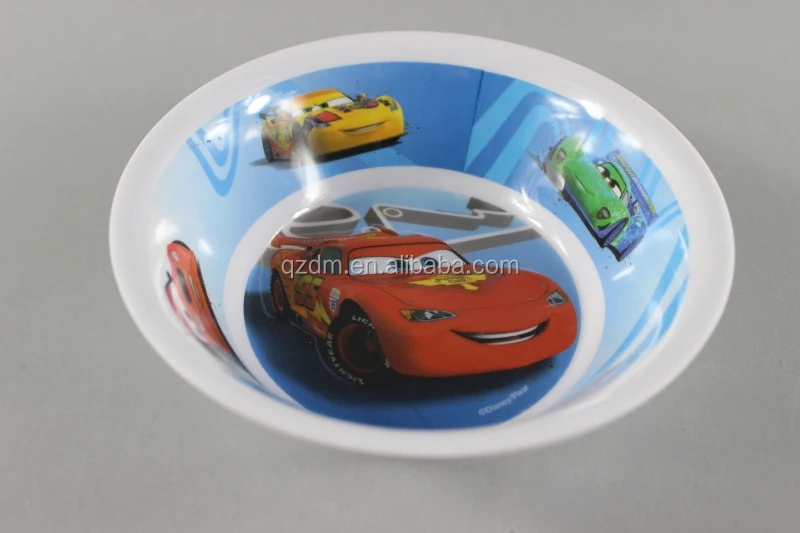 100% melamine kids small bowl cars print
